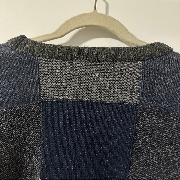 Vintage David Taylor Gray Green Blue Checkered Crewneck Sweater Men’s Size XL - Picture 9 of 12